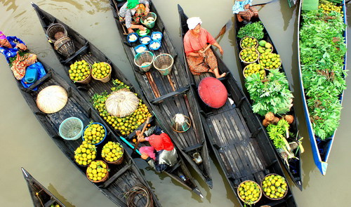 Chợ nổi Muara Kuin Indonesia